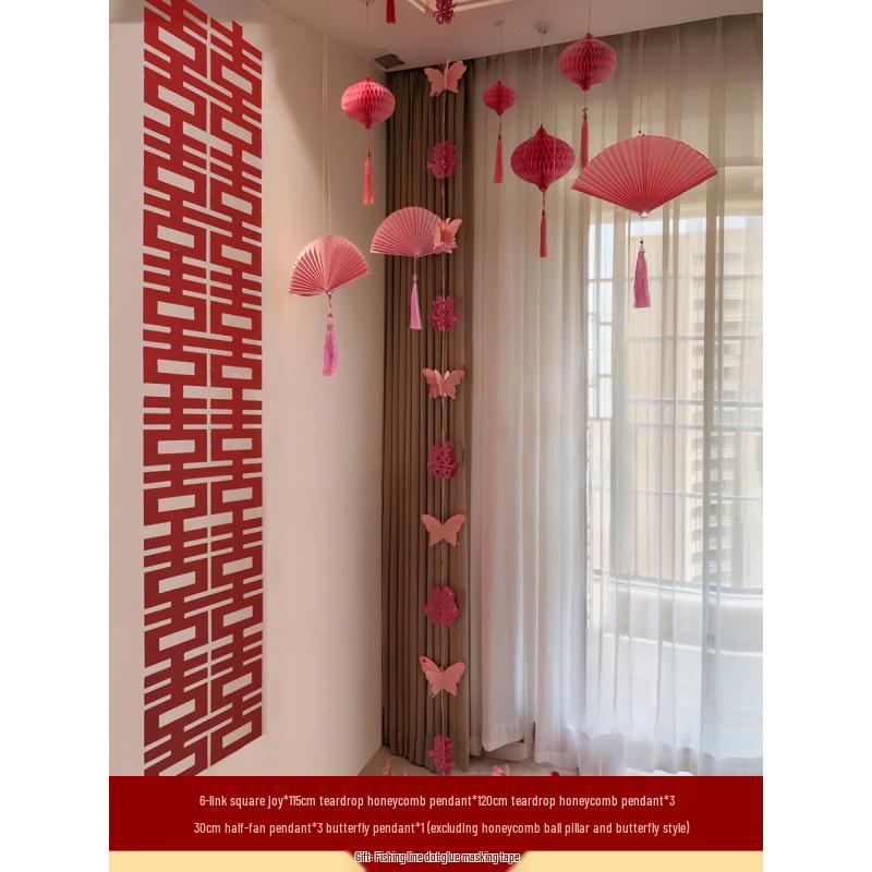 Woman's Bedroom & Living Room Wedding Decoration Set with Tinsel & Morning Robe Background