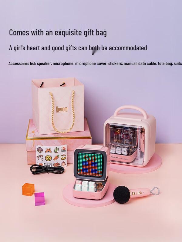 Divoom Ditoo-5m Retro Pixel Art Bluetooth Speaker with KTV Microphone