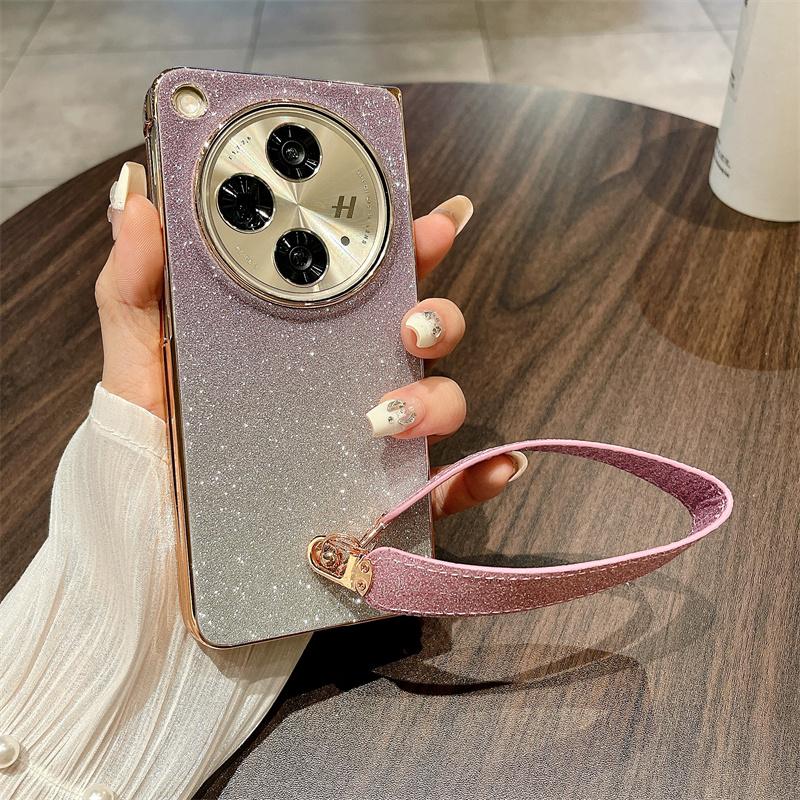 

For Oppo Find N3 5G Case Hard PC Glitter Bling Protective Phone Cover with Strap D
