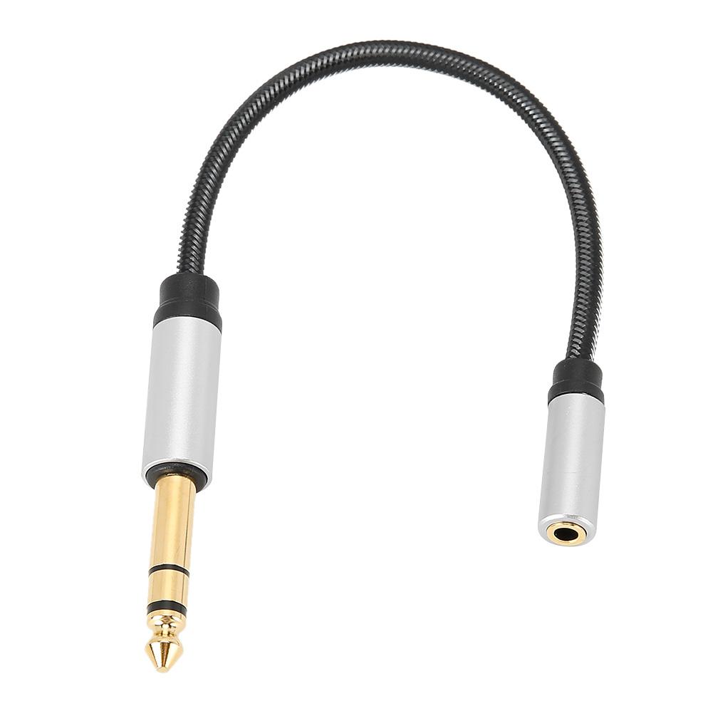 6.5 Male to 3.5 Female Spring   Cable Aluminium Alloy  3.5mm Earphone Extension Cord