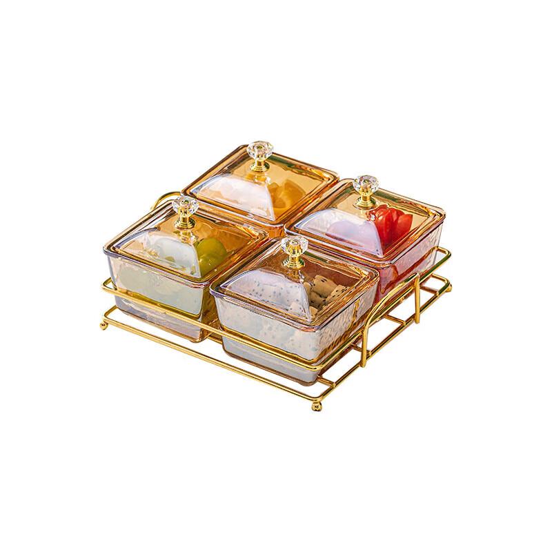 

Huihuang Nordic Glass Divided Serving Dish with Lid