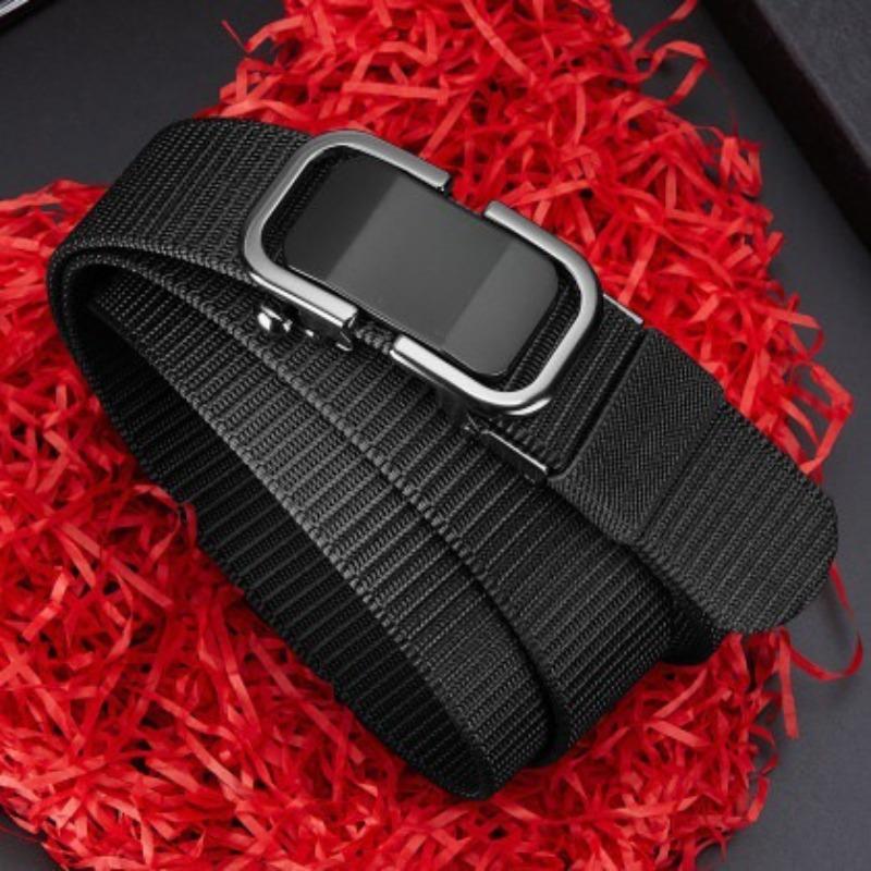 Tactical Belt Toothless Automatic Buckle Nylon Belt Men's Casual Belt Tactical Outdoor Belt Youth Military Training Belt