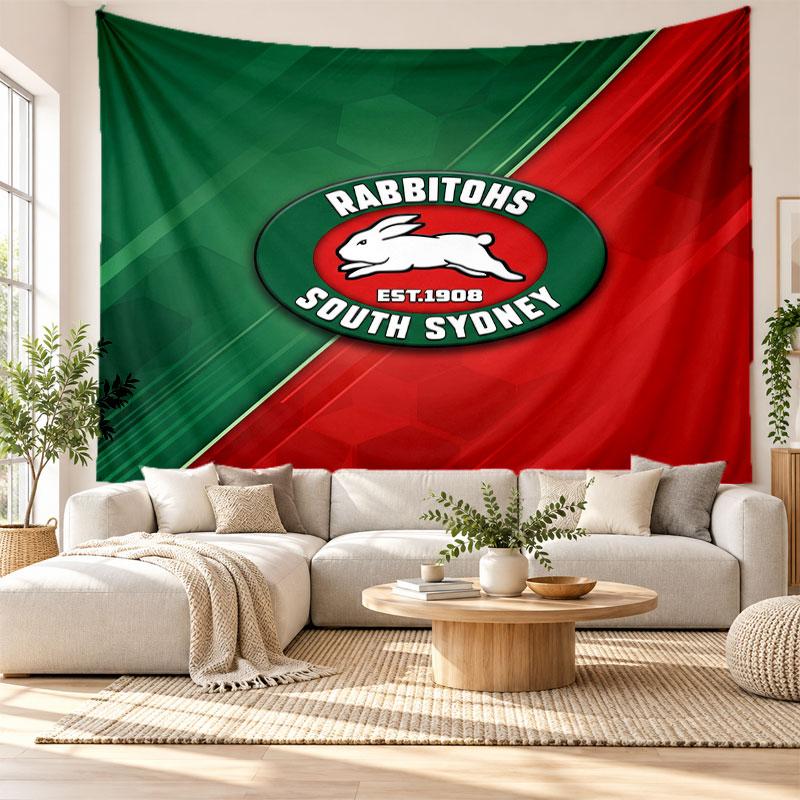 South Sydney Rabbitohs Wall Tapestry, Soft Fabric Wall Hanging, Decorative Backdrop For Bedroom Home Wall Art