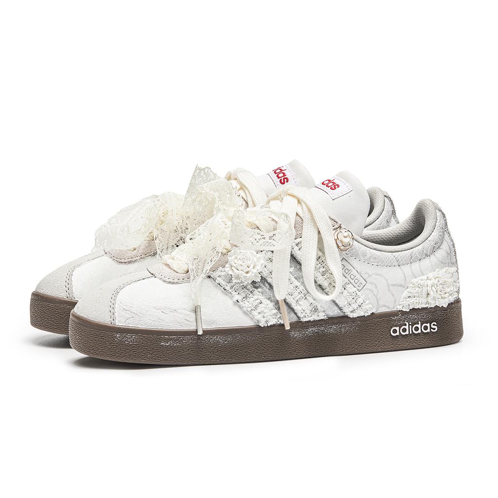 Adidas Goku World, Plain Flower Cushioning Low top Skateboard Shoes Unisex Silver Brown HQ1802(Team1173-)
