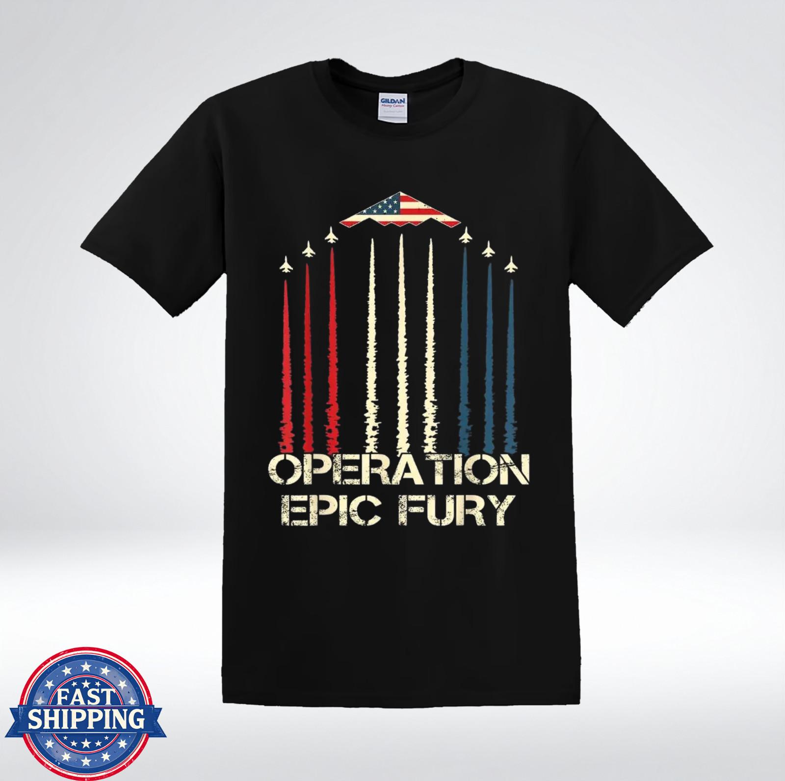 Operation Epic Fury Patriotic Fighter Jets American Flag T-Shirt XL