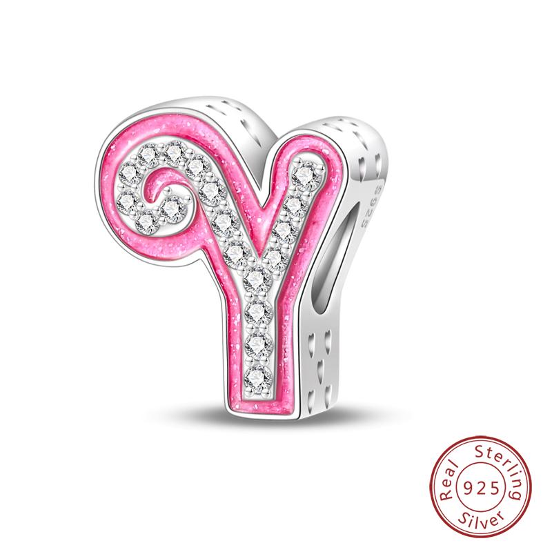 Passen Qikaola Armbänder Charms Sterlingsilber Kupfer 26 Alphabet Buchstaben Charms Perlen Für Frauen Feiner DIY Geburtstags Schmuck Geschenke