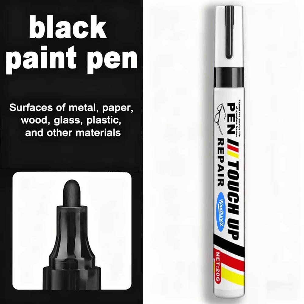 Stylo Retouche Peinture pour Monture de Lunettes Noir Mat, Formule Nano-Adhésive pour Réparation des Rayures et Éclats, Kit de Réparation Verre pour Vieilles Montures