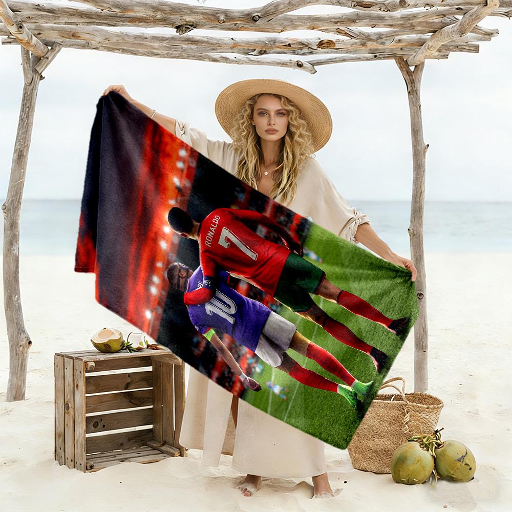 Ronaldo's Fitness Journey Beach Towel Super Soft & Absorbent Comfortable Lightweight Perfect for Traveling Yoga Camping and Swimming