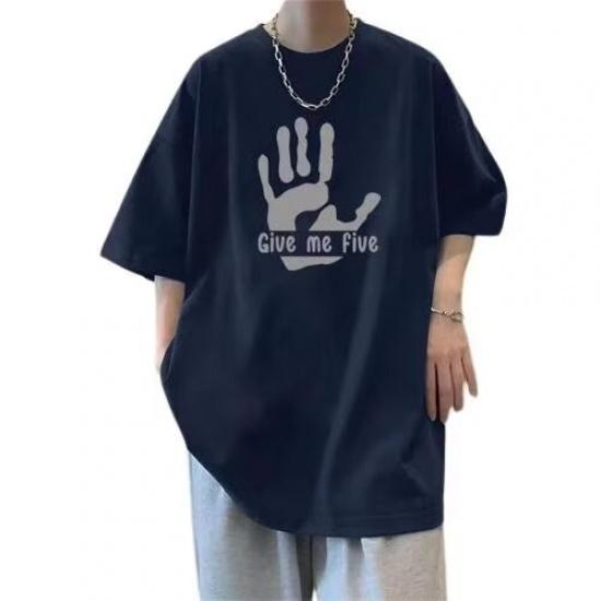 Nova camiseta de manga curta para homens no verão, tendência de estilo coreano, top simples de meia manga, camiseta de marca casual solta estilo Hong Kong