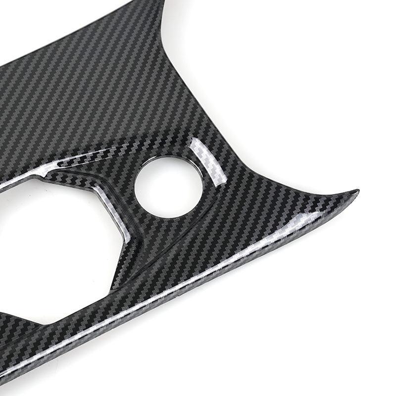 For VW Polo   ABS Car Center Control Gear Shift Panel Water Cup Holder Frame Cover Trim Carbon Texture / Bright Black
