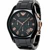Emporio Armani Men's CERAMICA Chronograph Watch, Black, with Ceramic Bracelet, AR1410
