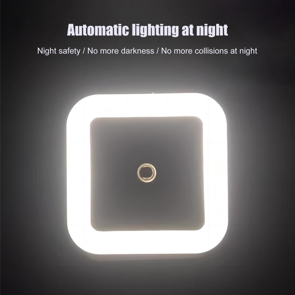 Plug-in Night Light, Bathroom Shaver Light, LED Bed Lights with Auto Dusk-to-Dawn Sensor for Bedroom Kitchen Hallway White 4Pcs
