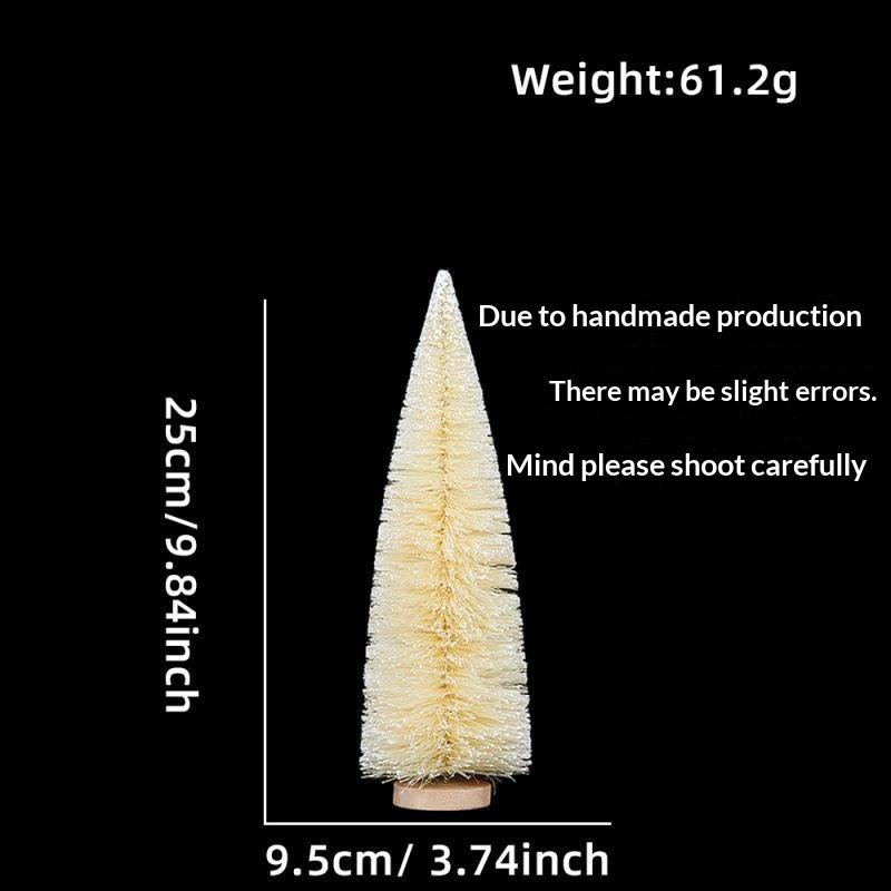 Mini Artificial Christmas Trees With Snow Frosted Finish Wooden Bases For Tabletop Decor Holiday Party Home Diy Crafts