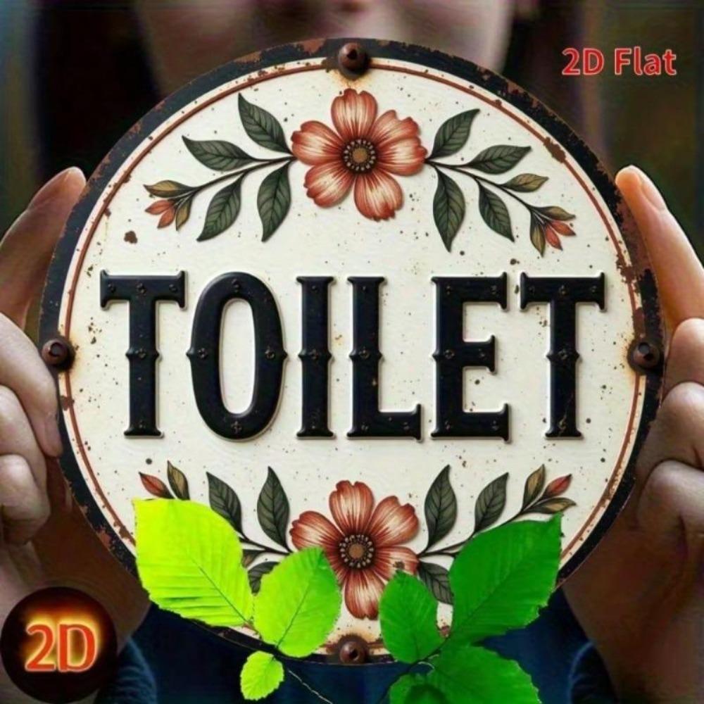 Vintage Toilet Humor Metal Tin Sign Retro Bathroom Wall Art Easy Install Home Decor