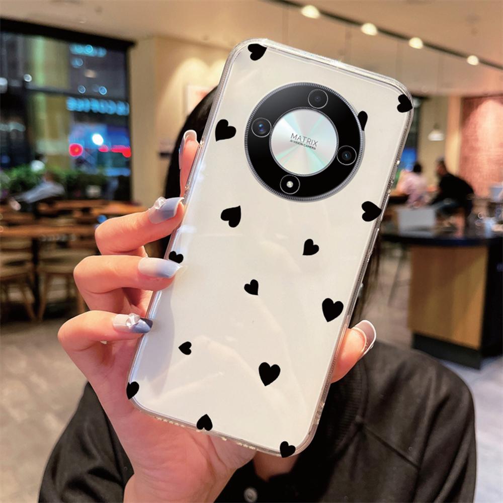 

Для Honor X9c X9b X9a X8a X8b X8c X7a X7b X7c X7d X6a Чехол для телефона с рисунком Сердце Любовь Нежелтеющий Прозрачный Силиконовая Задняя Панель Honor X8 4G белый