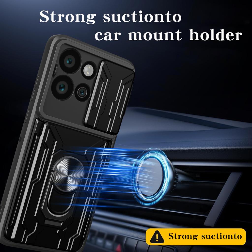 For Motorola Edge 50 Neo 5G/Moto S50 5G Case PC+TPU Kickstand Phone Back Cover with Camera Slider