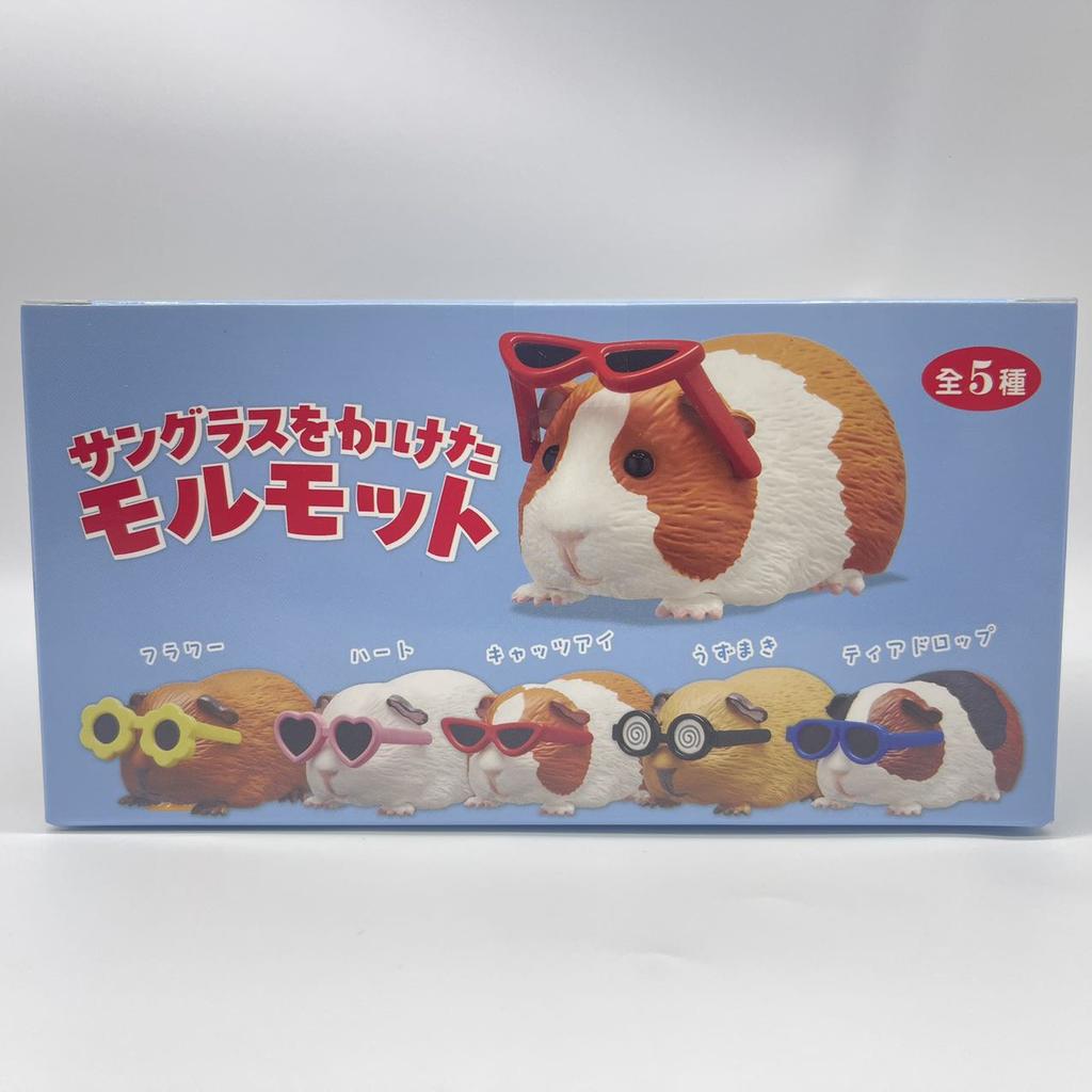 Guinea Pig With Sunglasses  Cute Small Anime Action Figurine Model Toys Kawai Desktop Decoration Collectible Present