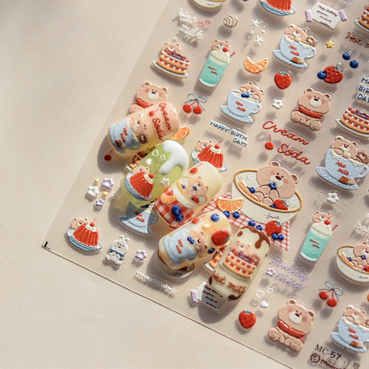 

Tomoni 3D Embossed Cute Paw Patrol Puppy Nail Stickers for Kids.