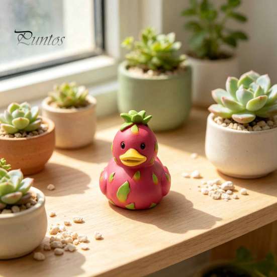 Creatieve Figuur voor Slaapkamer Whimsical Watermeloen & Pitahaya Eend Figuur, Grappig Hars Beeldje, Schattige Dierlijke Verzamelobjecten Bureau Decoratie Huis