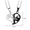 Couple Necklace, Puzzle Trendy, Simple Design, Double Pendant Necklace for Anniversaries,
