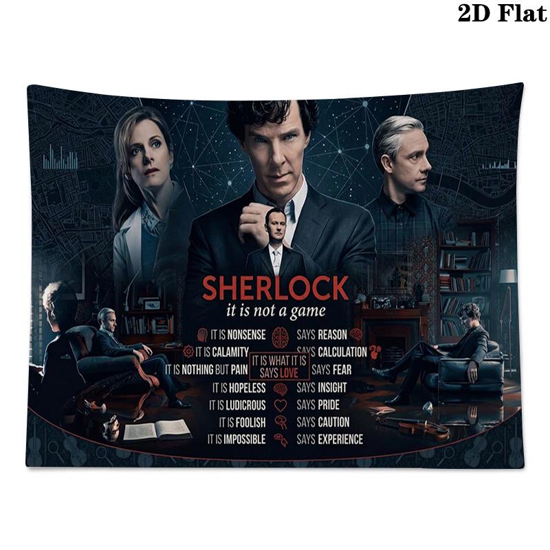 Tapisserie murale Sherlock Accroche murale esthétique Couverture en tissu imprimé Tapisseries décoratives pour chambre à coucher salon décoration intérieure