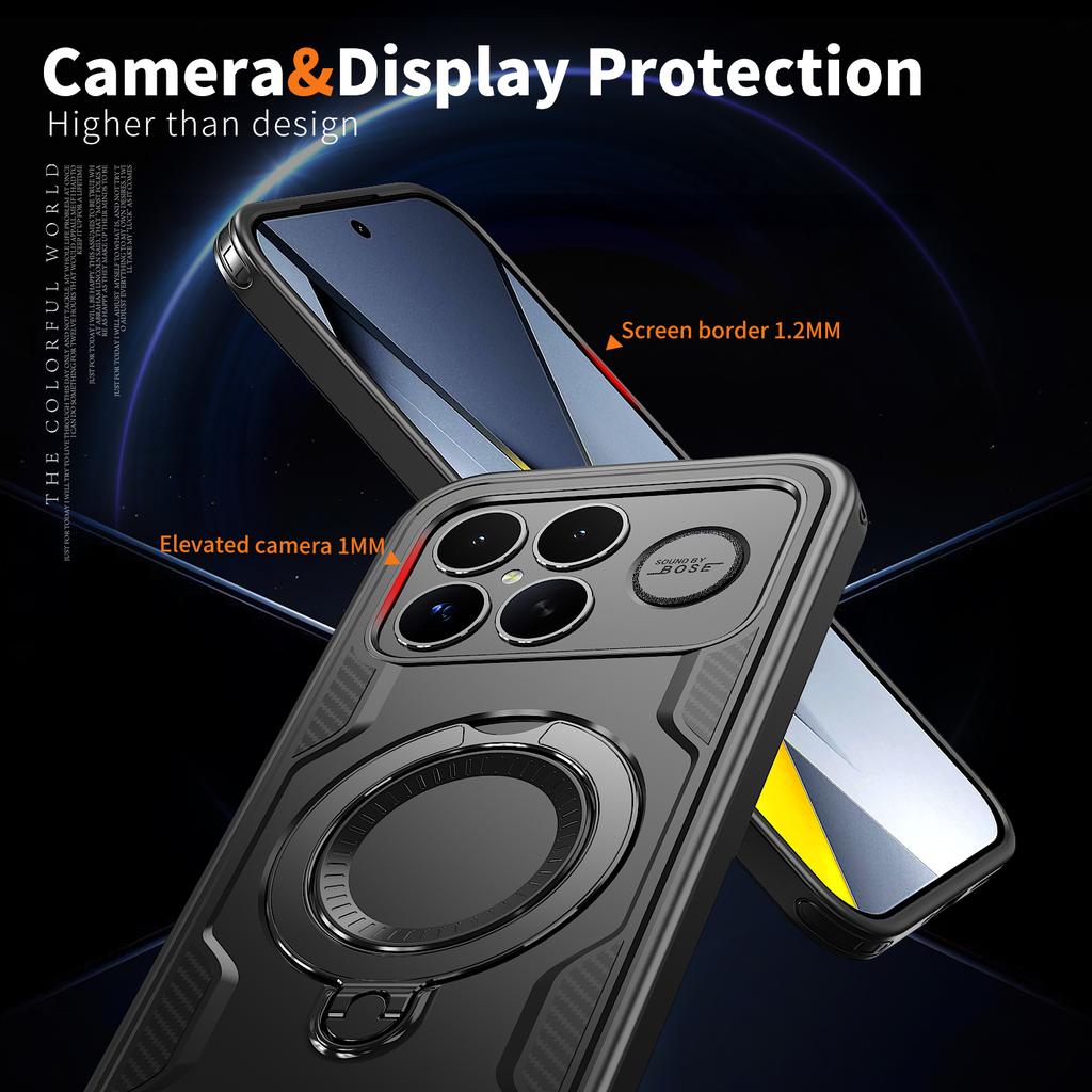 Armor Shockproof Case Fundas For Xiaomi Poco F8 Pro Ultra Redmi K90Pro Max 360° Rotating Magnetic Stand TPU Plastic Phone Cover