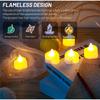 24pcs Heart Shape Led Electronic Flameless Tealight Candles Decorations For Romantic Night Valentine's Day Wedding Anniversary