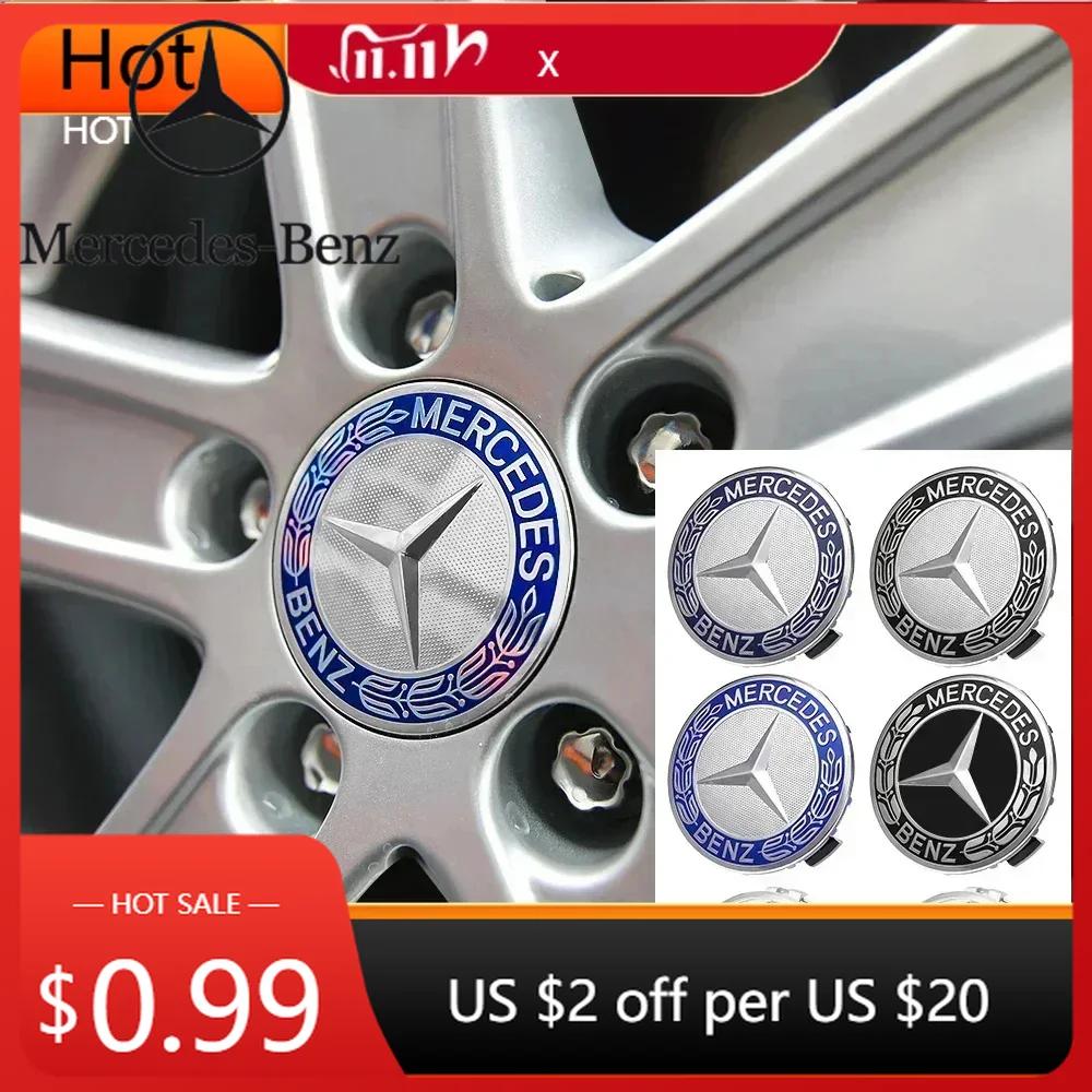 Autoaufkleber 2025 Heiß für Mercedes Benz Auto 75mm Felgennabendeckel Abzeichen Dekoration Zubehör für Mercedes Benz Maybach W20