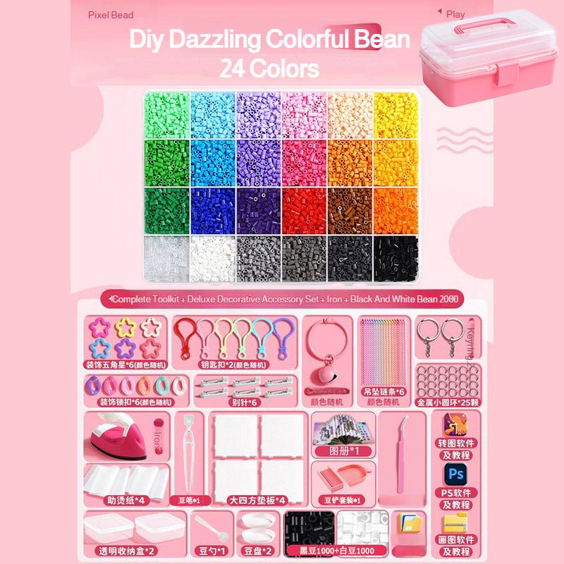 

Pixel Beads DIY Craft Kit Full Set, 3D Fusion Mard Toy for Kids, Children s Educational Brain Teaser Puzzle Deluxe Edition
