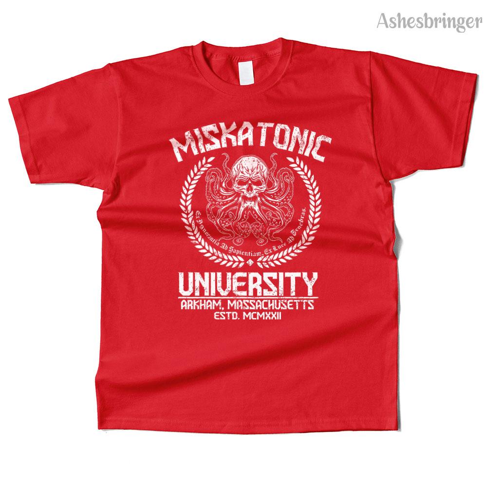 Unisexs Cotton Miskatonic University 1922 Graphic High Quality T Shirt Street Casual Style Tee for Unisex and Women M