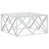 Coffee Table 80 X 80 X 40 Cm Stainless Steel and Glass