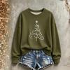 Women's Christmas Graphic Print Long Sleeve Crewneck Sweatshirt for Holiday Casual Wear