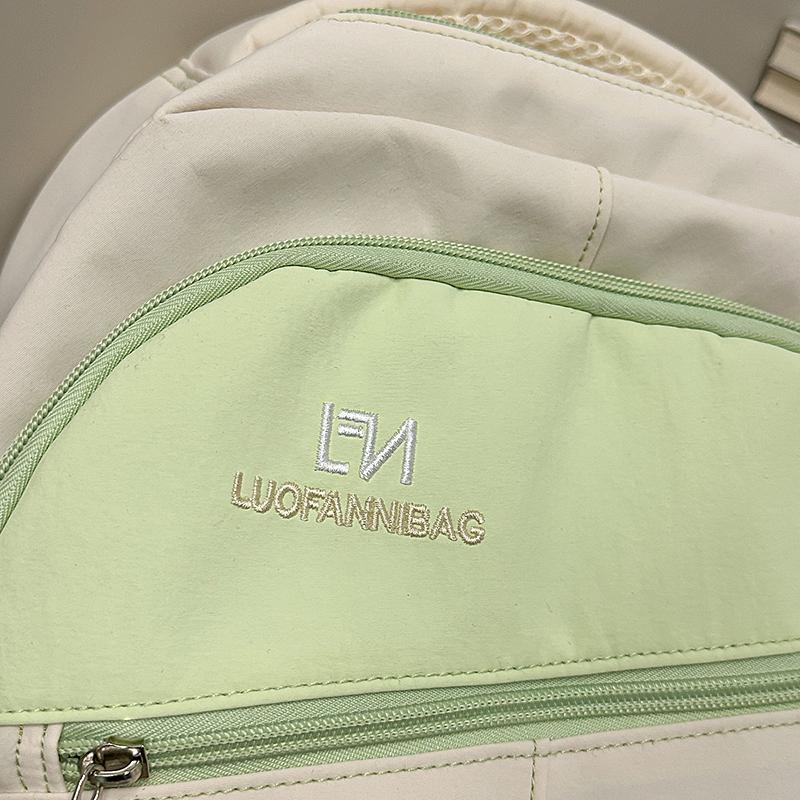 Color Block Women's Backpack Student's Large Capacity Schoolbag Travel Backpack