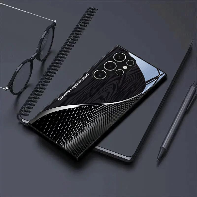 New Creative fashion trend Exquisite PhoneCase for Samsung Galaxy S26 S25 S24 S23 S22 S21 FE Ultra Plus Men Built-in glass