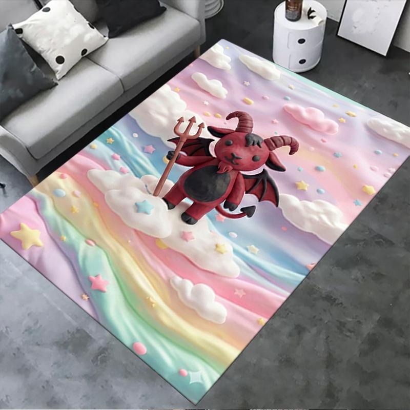 

2025 New Goat Demon Carpet Rug for Living Room Bedroom Home Sofa Decoration,Kids play Non-slip Floor Mat142 40x60cm( 15x23in )
