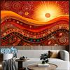 Large Boho Bohemian Sunset Tapestry Wall Hanging Tribal Mandala Decor Art Print Poster Retro Sunburst Geometric Wall Decor for H