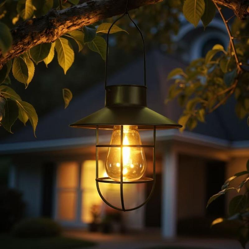 Solar Lantern Lamp Outdoor Waterproof Hanging Lamp Portable Vintage Solar Lights For Garden Yard Patio Xmas Party Decor Lighting