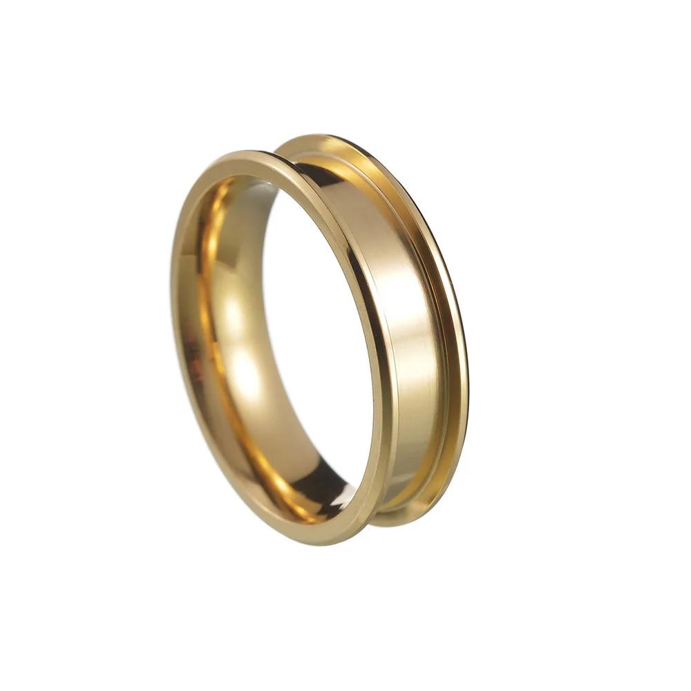 Nerezový DIY Ručně vyráběný Prsten Šířka 4/5/6/8mm 1/2/3 Prázdná Drážka Módní Kouzlo pro Muže a Ženy