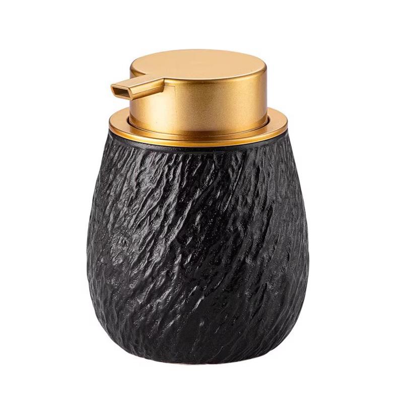 400ML European Stone Pattern Lotion Bottle Foam Black White Ceramic Soap Dispenser Home Hotel Shower Gel Shampoo Water Bottle