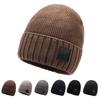 Ski Hat Winter Cold-Proof Warm Knitted Wool Hat Men Velvet Ear Protection Wind-Proof Hat
