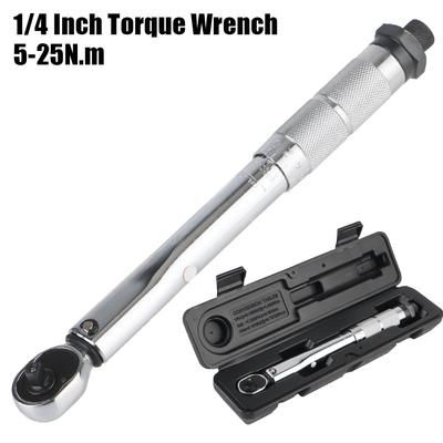 5-25N.m Micrometer Adjustable Torque Wrench Professional For Car Bicycle Motorbike Use 1/4'' Drive Spanner Hand Tool