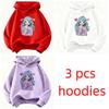 Felpa con cappuccio per bambini, design di ragazza anime in stile giapponese, felpa carina Harajuku per ragazzi e ragazze, felpe casual autunnali