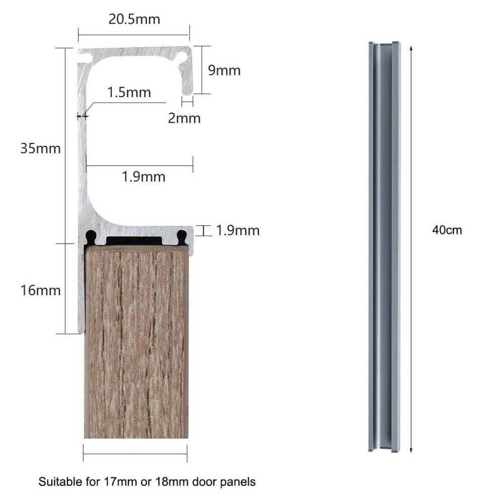 G-shape Hidden Drawer Handle Aluminum Zinc Zinc Alloy Furniture Handle Cabinet Door Handle  Wardrobe