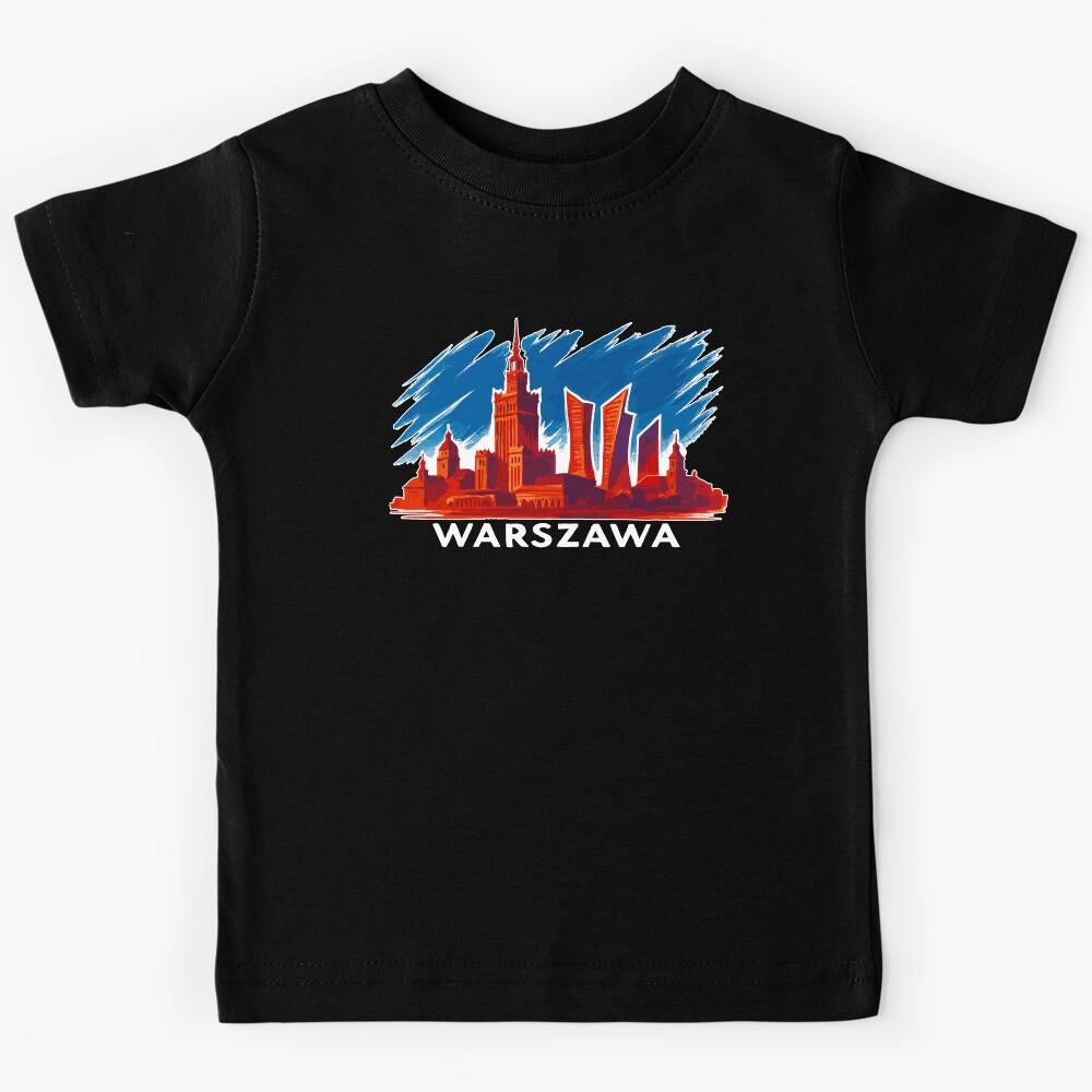 Warsaw Skyline Art – Warszawa Silhouette Kids T-Shirt 160