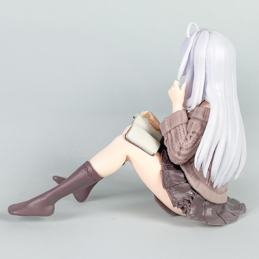 11cm Wandering Witch The Journey of Elaina Anime Figure Reading Action Figures Desktop Cute Decorations Simple Style Kawaii Girl