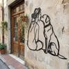Minimalist Woman And Dog Wall Decor 2D Flat Line Art Metal Decor Modern Wall Decor  Modern Home
