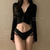 Women's Summer Thin Sexy Leopard Print Bow Hollow Cotton Crotch Ice Silk Non-mark Low Waist Briefs