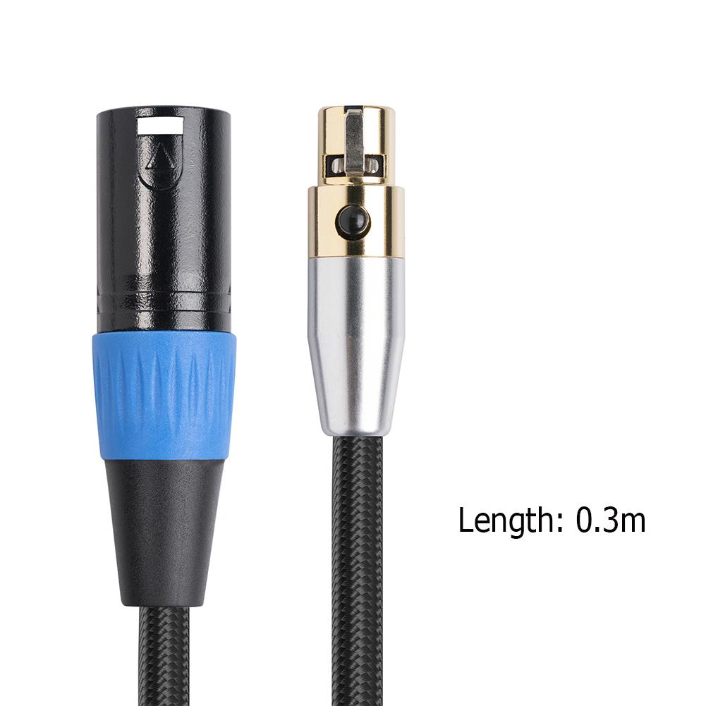 0.3/1/2/3/5M Audio Line Adapter Cable 24AWG Oxygen-Free Copper 3 Pin Mini XLR Female To 3 Pin XLR Male Cable for Camera Mixer
