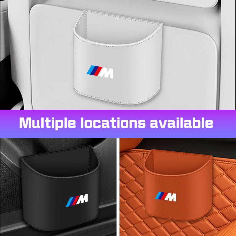AAAOT1 For BMW M M3 M5 E36 E39 E46 E60 E90 E91 E92 F15 F30 X1X3 X5 Leather Car Storage Box Portable Door Hanging Bin,Backrest Trash can