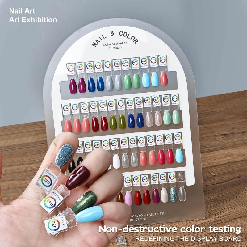 Premium Acrylic Nail Color Plate Magnet Nail Tips Display Board Comparison Color Card With Number Stickers For Nail Salon